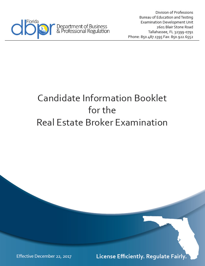 florida real estate broker candidate handbook 2018